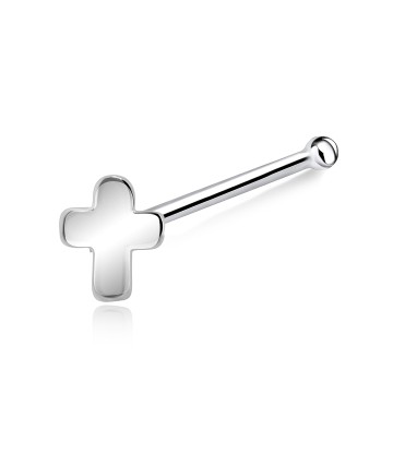 Plus Shaped Silver Bone Nose Stud NSKD-06